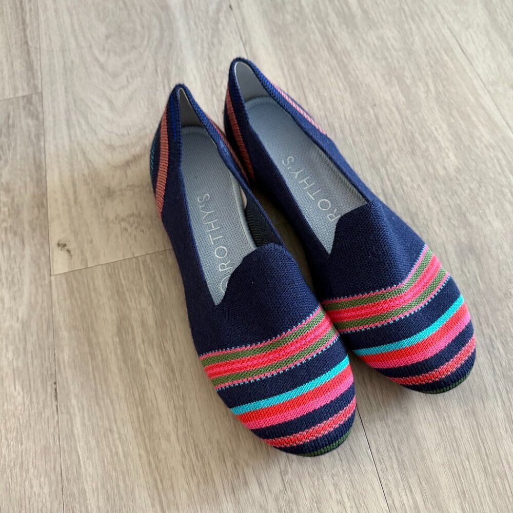 Rothy’s The Loafer Multicolor Stripe Size 6.5 - Picture 3 of 5